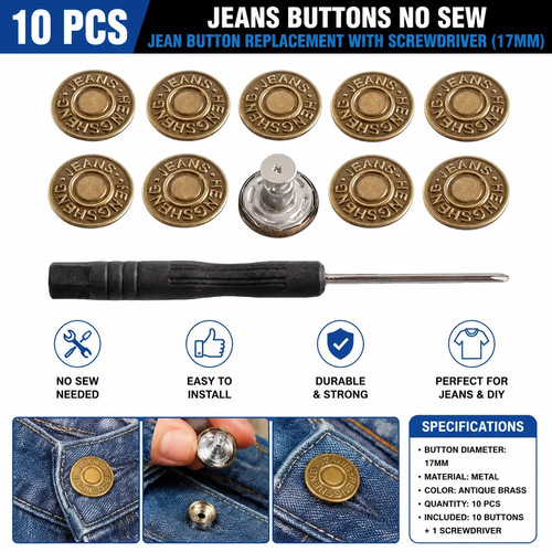 10pcs bottoni jeans senza - bottoni,