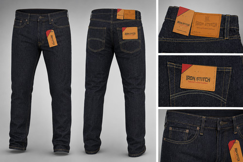 Jeans blu scuro punto ferro