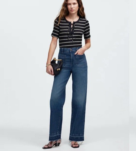 Jeans jeans denim gamba larga