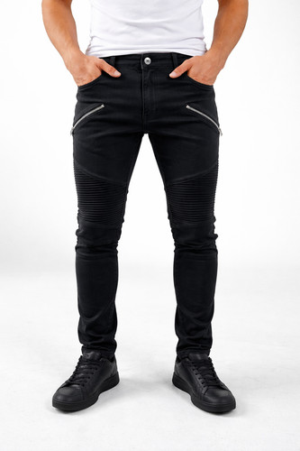 Jeans biker uomo nero - slim, fit